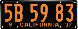 California 1937 Annual Plate