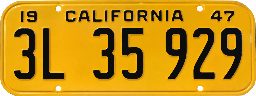 California 1947 Base Plate