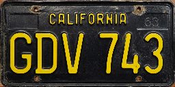 California 1963 Black Plate