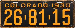 Colorado 1930 Annual Plate