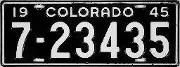 Colorado 1945 Annual Plate