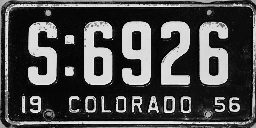 Colorado 1956 Standard Plate
