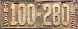 Texas 1925 Annual Plate