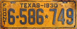 Texas 1930 Annual Plate