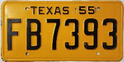 Texas 1955 Annual Plate