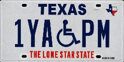 Texas 2012 Disabled Person Plate